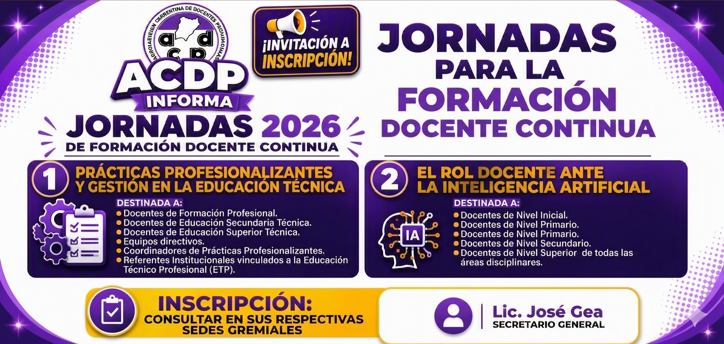 Abiertas las inscripciones: Jornadas de Formación Docente 2026